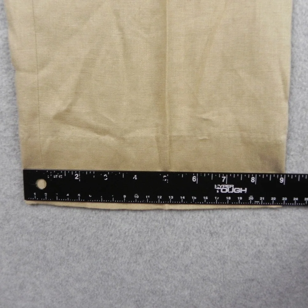 Brooks Brothers Pants Mens 35x29 346 Linen Dress Suit Chino Flat Front Tan Khaki